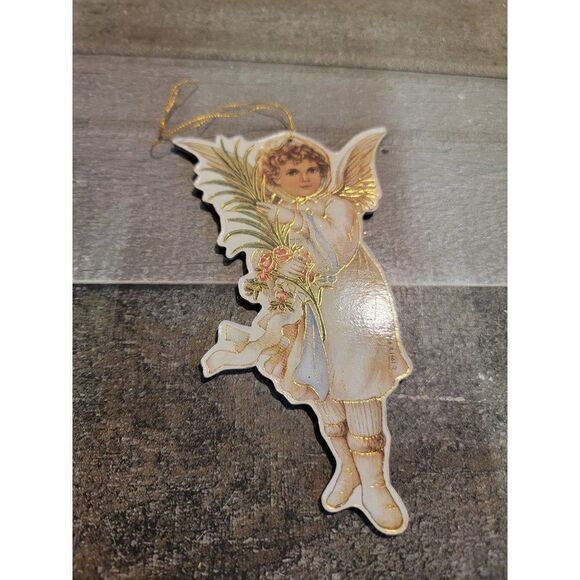 Angel Cherub Flowers ornament xmas - Picture 1 of 3